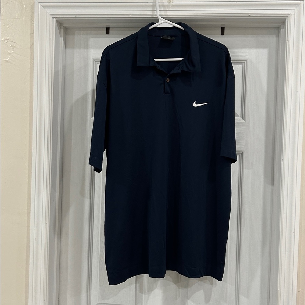 Nike Dark Blue Dri fit golf Polo